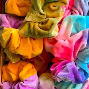 Tie-Dye Velour Scrunchies